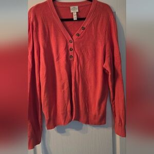 St. John's Bay V-Neck Sweater in Burnt Orange